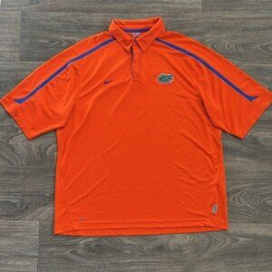 VTG Nike Florida Gators Polo Shirt XL NCAA Orange Blue Embroidered Logo Top Y2K